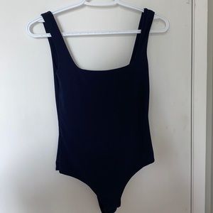 Navy Square neck Bodysuit